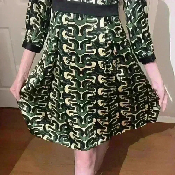 Vintage Diane Von Furstenberg Steffi Chain Link Silk Evening Empire Dress Size 2 - Picture 9 of 16